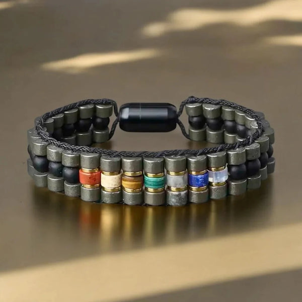 Fusion of Power & Purpose 7 Chakra Pyrite Wealth Bracelet