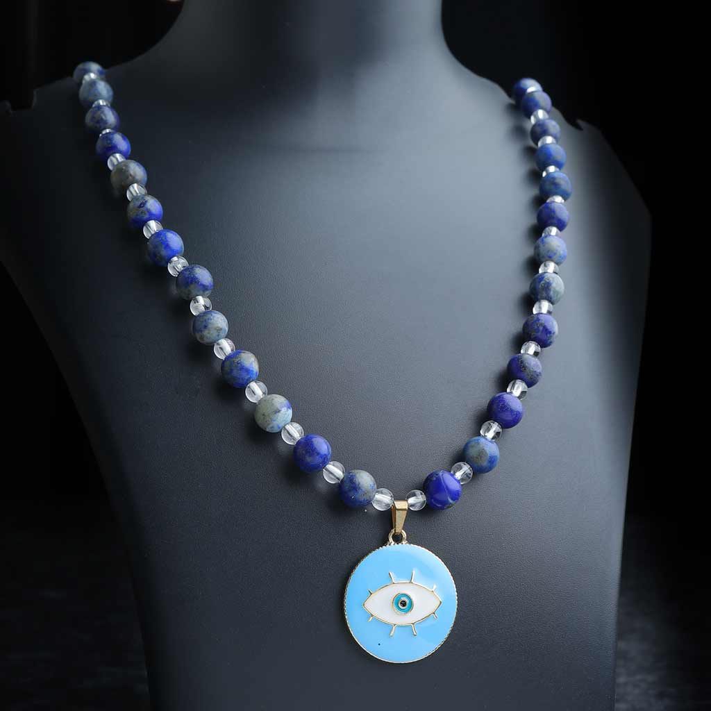 Unparalleled Magnanimity  108 Lapis Lazuli Mala, Bracelet & Sapphire Earrings Set