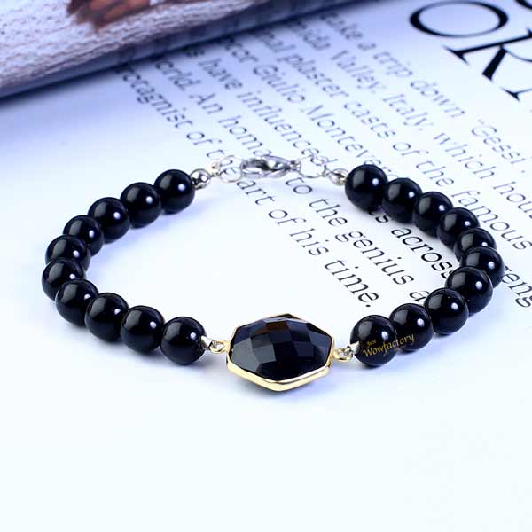 Unleashed Styling Natural Agate Hexagon Bracelet