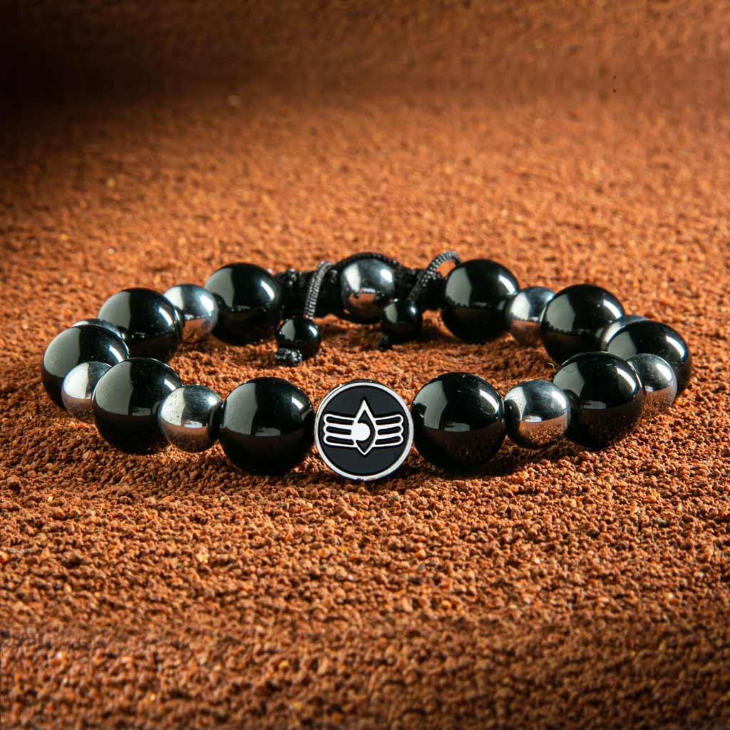 JWF™ Untriumhpant Devotion Shiva Third Eye Obsidian Tiger Eye Bracelets