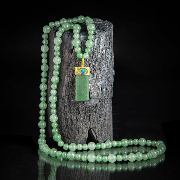 Overwhelming Serenity Evil Eye 108 Aventurine, Rose Quartz Heart Chakra Mala