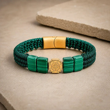 The Riches & Glory Sriyantra Natural Malachite Bracelet