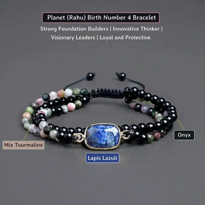 Number 4 Numerology Women Bracelet For Strength & Balance