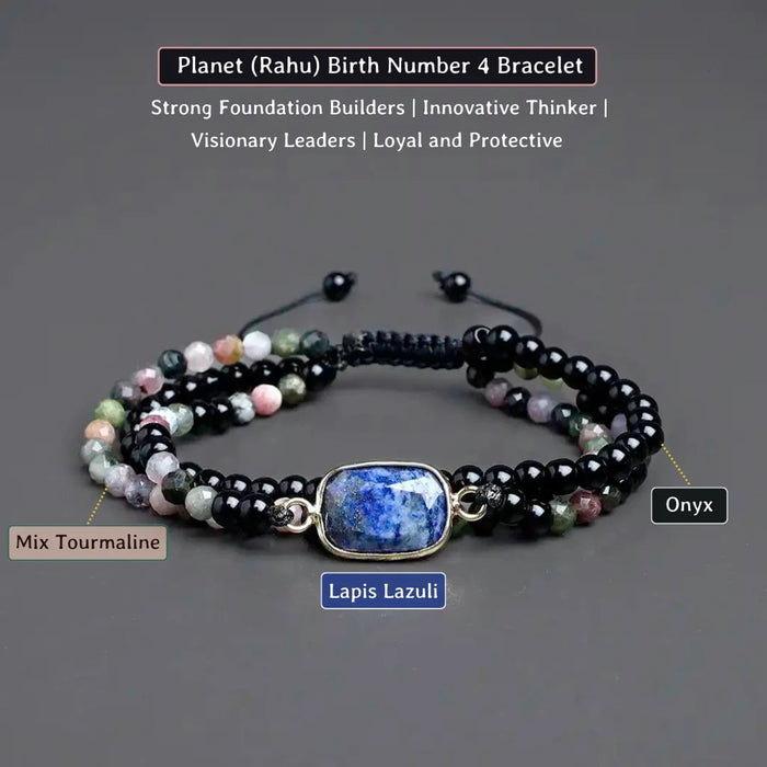 Number 4 Numerology Women Bracelet For Strength & Balance