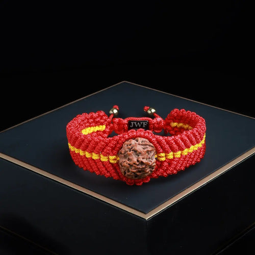 Five faces. One presence. Shiva within. 5 Mukhi Rudraksha Kalawa Thread Bracelet