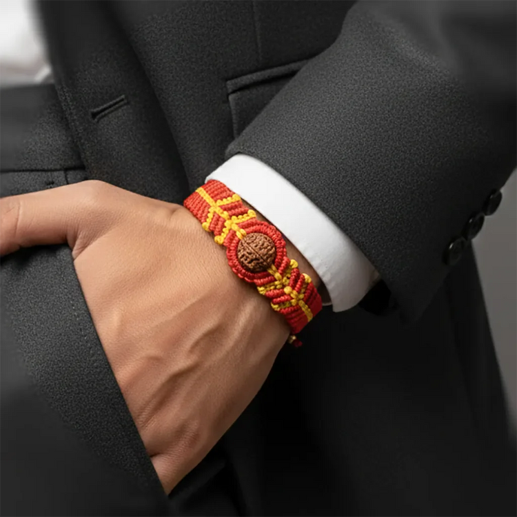 6 Mukhi Rudraksha Kalawa Thread Bracelet | Certified & Adjustable