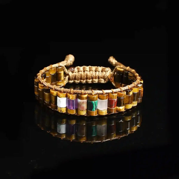 Tiger Eye 7 Chakra Bracelet