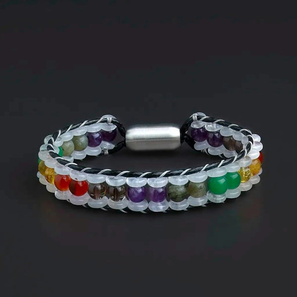 Energy Empowerment 7 Chakra Clear Quartz Wristband Bracelet