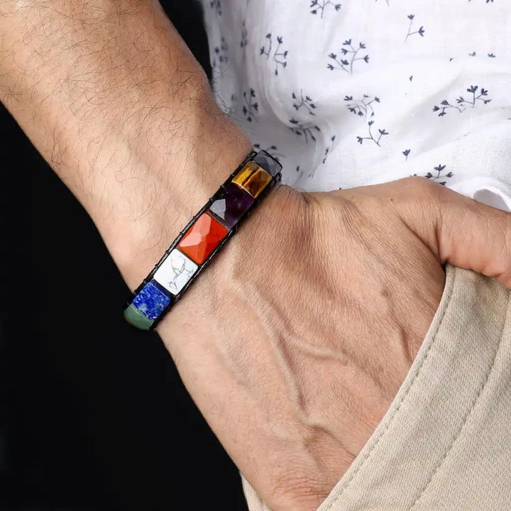 Buy One ness in all 7 chakra bracelet men wristband