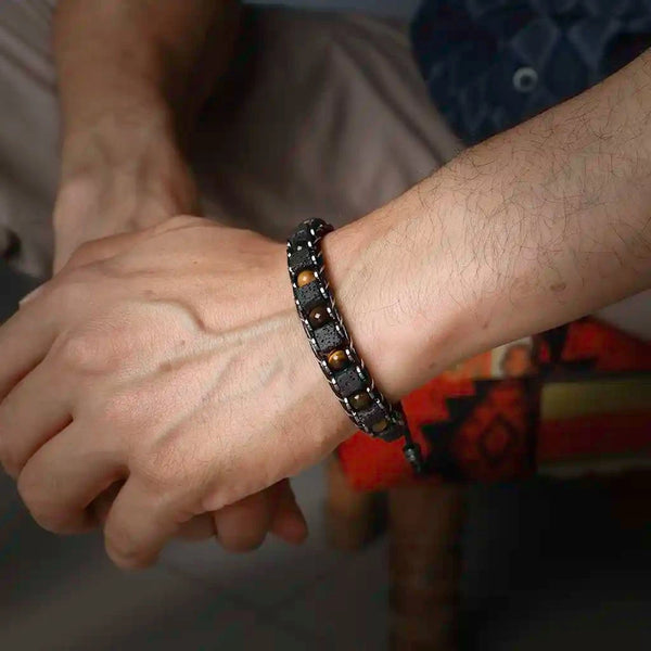 A Benevolent Soul Lava Tiger Eye Bracelet