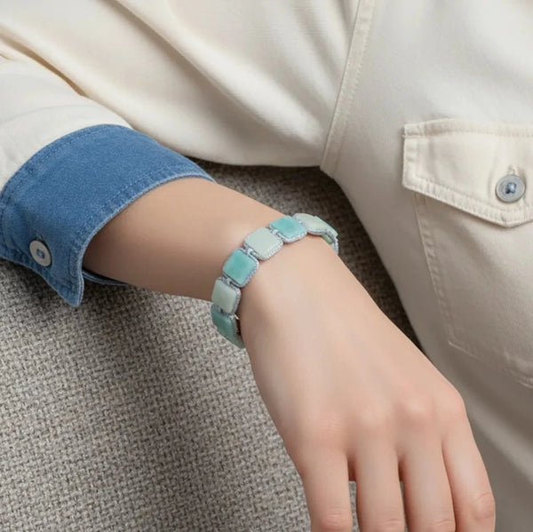 Dazzling Brilliance Amazonite Flatbead Bracelet