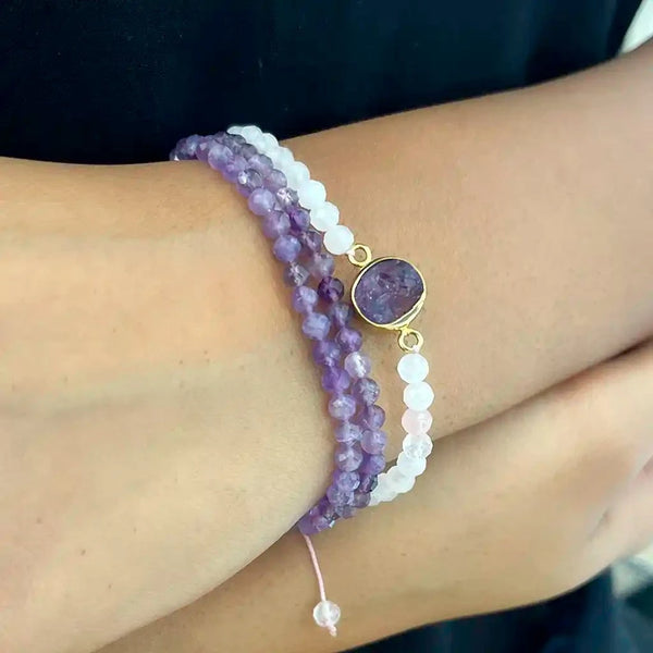 Endless Bond Amethyst Thread Bracelet