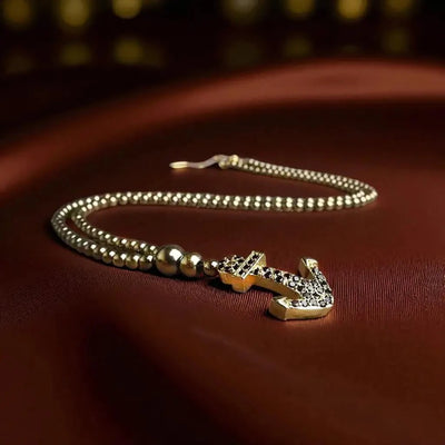 Bedazzling Style Anchor Hematite Necklace