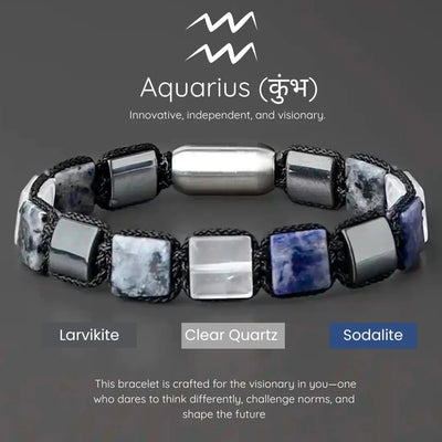 Aquarius Zodiac Bracelet – Vision, Innovation & Grounded Energy