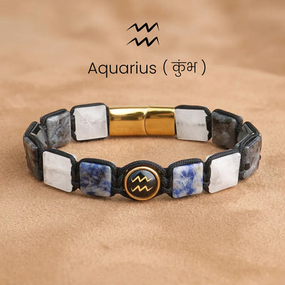 Aquarius Zodiac Bracelet – Vision, Innovation & Grounded Energy