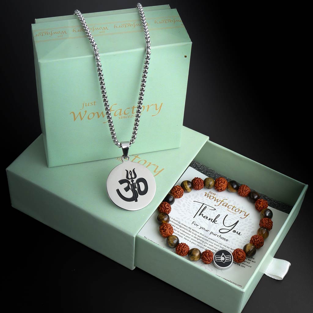JWF™ One and Only Eternal Mahadev Pendant Necklace & Bracelet Set