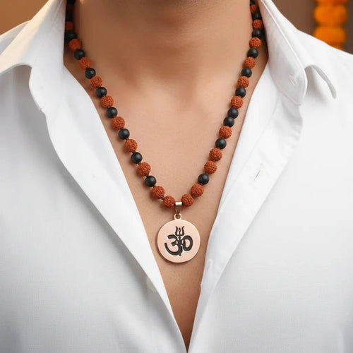 Lord Shiva Karungali Rudraksha Mala – 108 Beads with Trishul Symbol