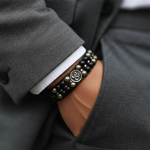 The Manifestor Pyrite Agate Wristband Bracelet