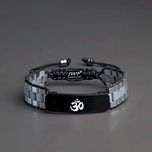[LIMITED EDITION] Impressive Bounce Back Aum | Shiva Flat beaded Hematite Bracelet