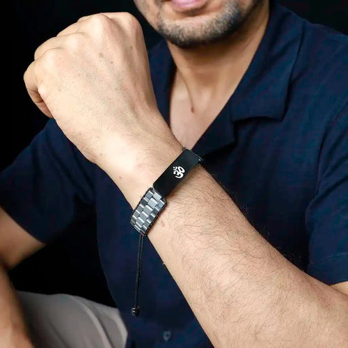 [LIMITED EDITION] Impressive Bounce Back Aum | Shiva Flat beaded Hematite Bracelet