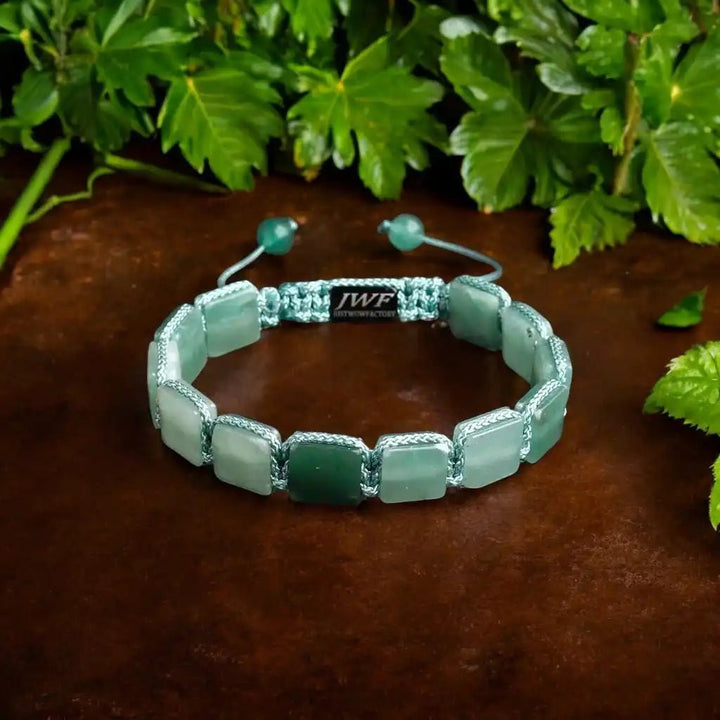 Aventurine flat bead bracelet