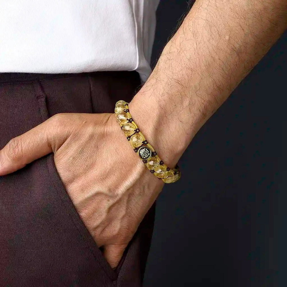 Blissful Beginning Citrine Crystal Bracelet For Men – Justwowfactory