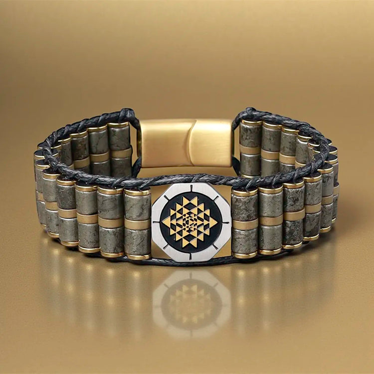 Breaking New Ground in Abundance & Success Sriyantra Pyrite Bracelet