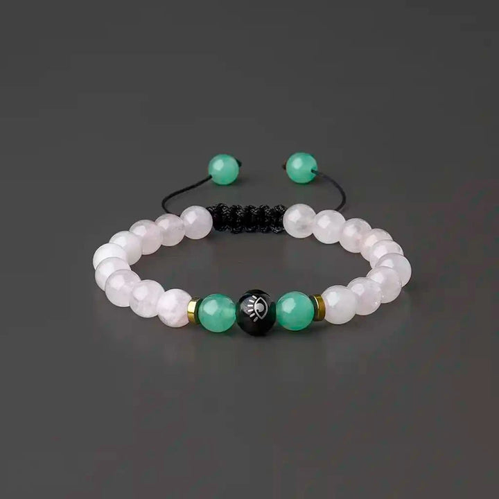 Evil eye rose quartz aventurine bracelet for female