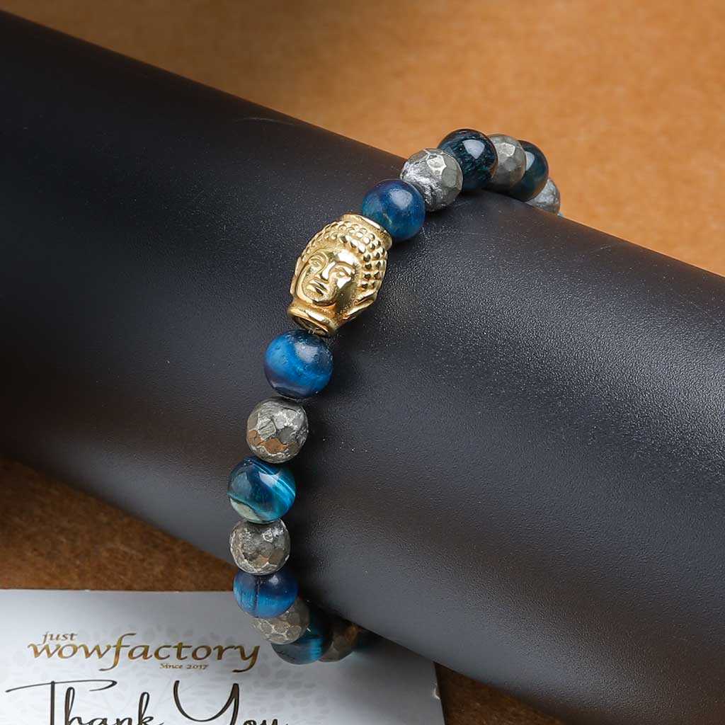 Path-Breaking Prosperity Pyrite Tiger Eye Buddha Bracelet