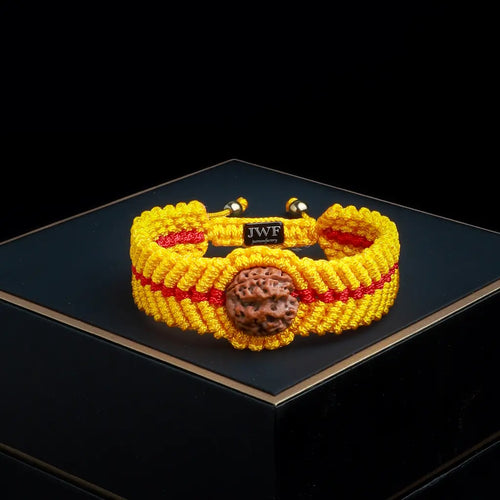 4 Mukhi Rudraksha Kalawa Thread Bracelet | Certified & Adjustable