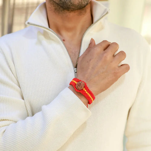 Five faces. One presence. Shiva within. 5 Mukhi Rudraksha Kalawa Thread Bracelet