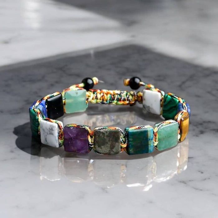 The Master Healer Nine Chakras Flat Bead Bracelet