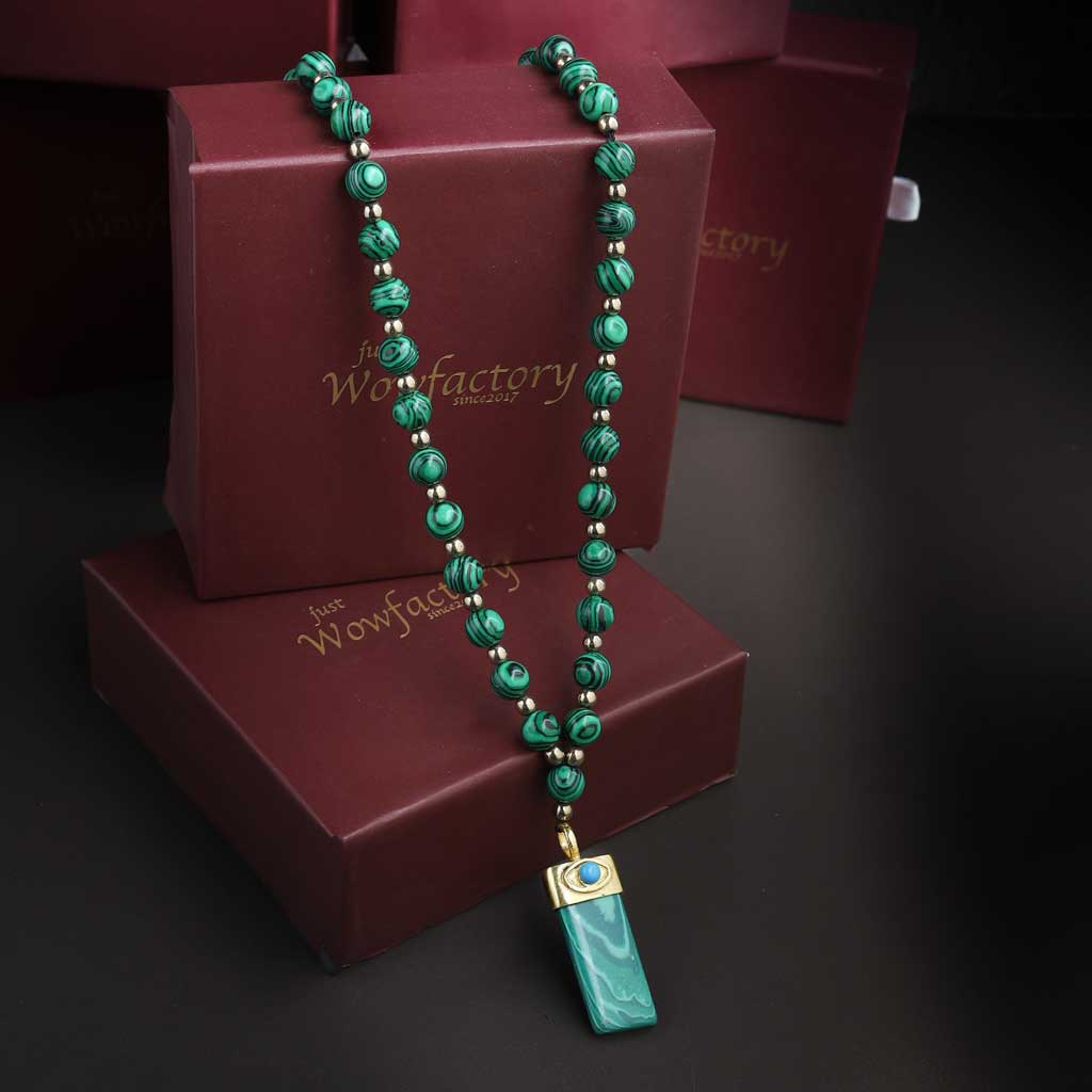 Malachite Beaded Necklace for Women Men 8mm Stone Stretch Bracelets &  Necklaces set Tassel Pendant Vintage Jewelry Yoga Gifts - AliExpress