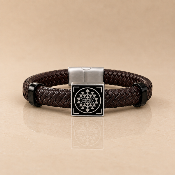 The Geometry of Success | Sriyantra Leather Bracelet
