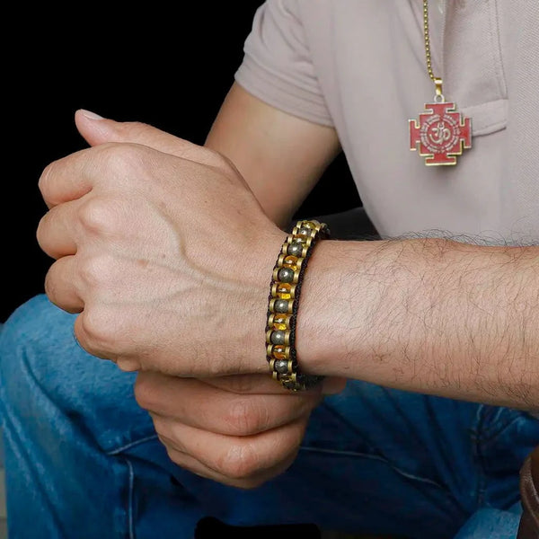 The Worthiest Contributor Citrine Pyrite Tribal Bracelet