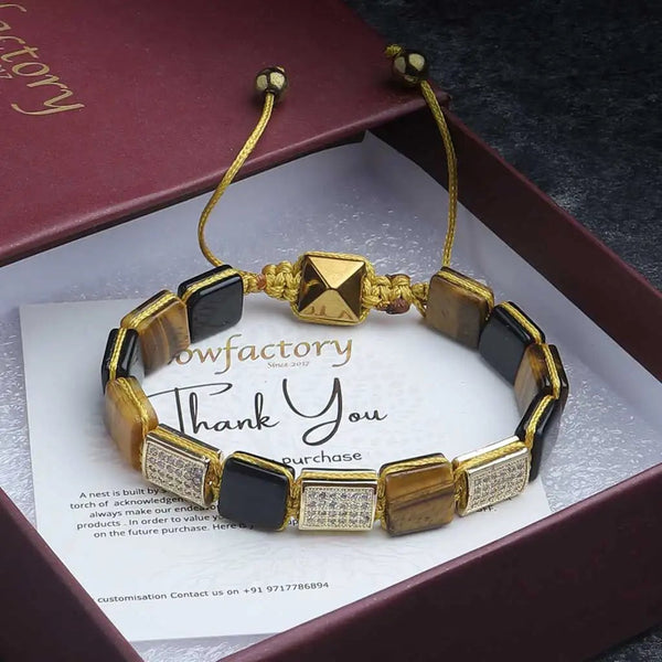 Flat bead Tiger Eye Bracelet