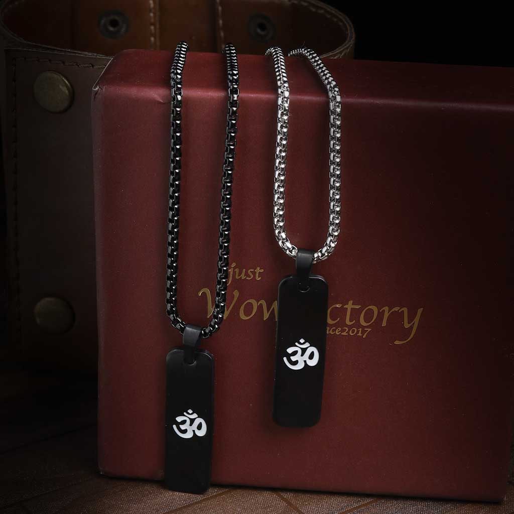 Deep Renewal Aum Pendant Stainless Steel Chain Necklace - Justwowfactory