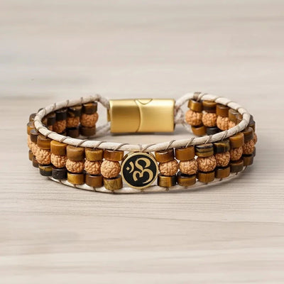 Discovery Of Self Belief Aum Rudraksha Tiger Eye Bracelet