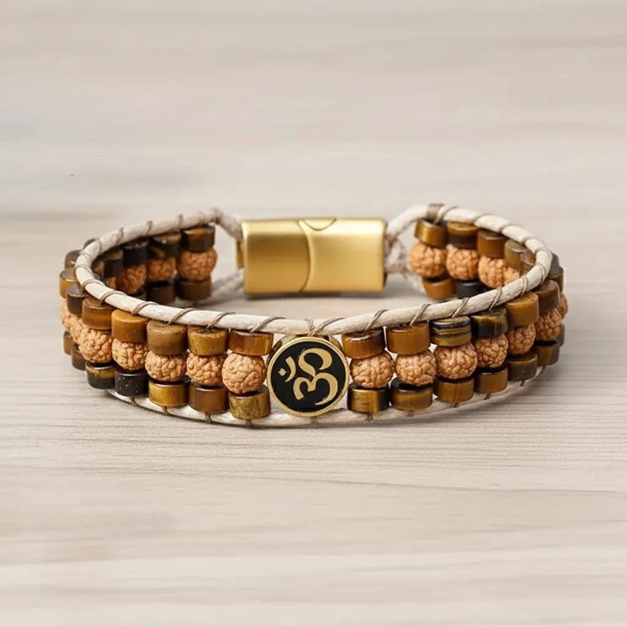 Discovery Of Self Belief Aum Rudraksha Tiger Eye Bracelet