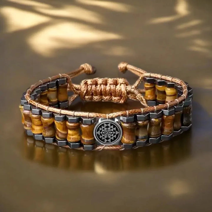 Tiger eye sriyantra bracelet