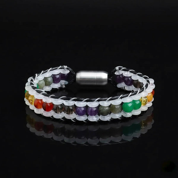 Energy Empowerment 7 Chakra Clear Quartz Wristband Bracelet