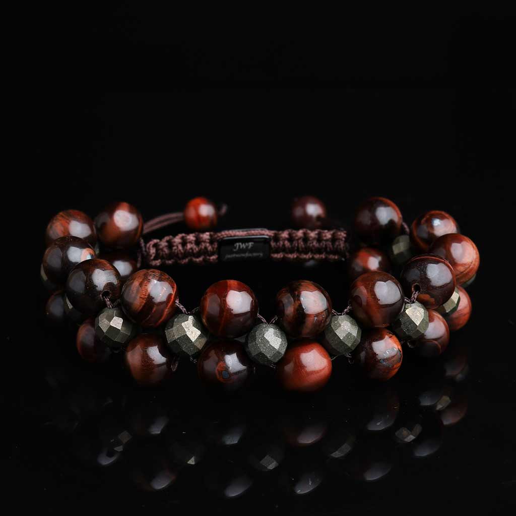 [ LIMITED EDITION ] Enkindle Confidence &amp; Positivity &quot; Red Tiger Eye Pyrite Bracelet