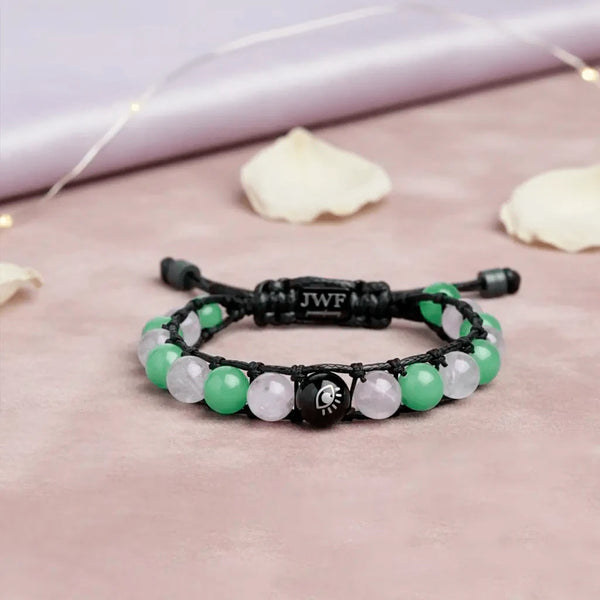 Bringing Good Vibes Evil Eye Rose Quartz Aventurine Bracelet