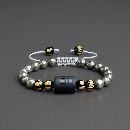 Fight Back With Grit Obsidian Pyrite Bracelet