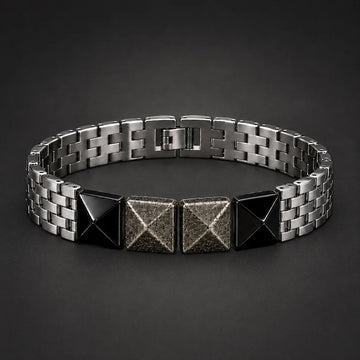 Fight Back With Grit Obsidian Pyrite Bracelet