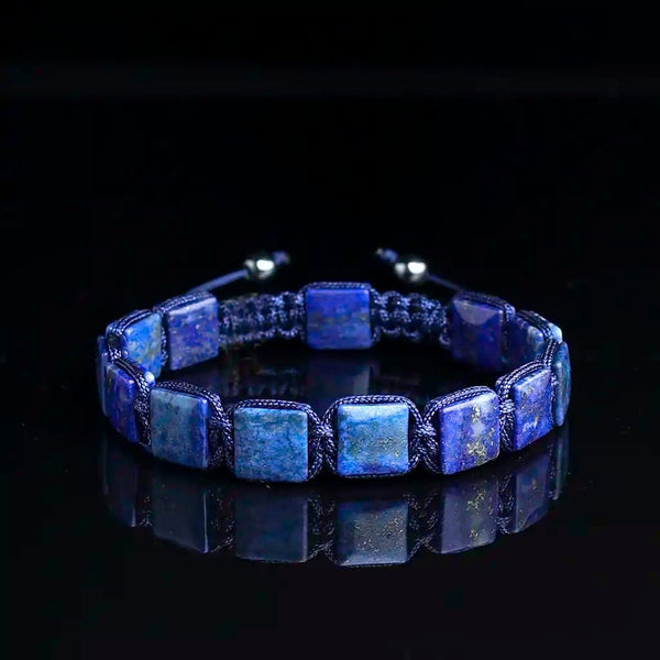  Flat bead Lapis Lazuli Bracelet