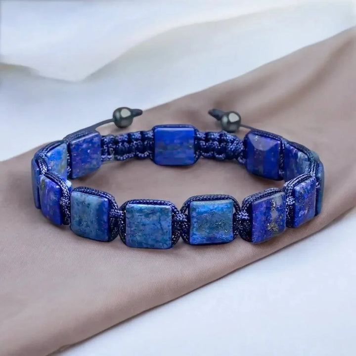Shop men Flatbeaded lapis lazuli bracelet