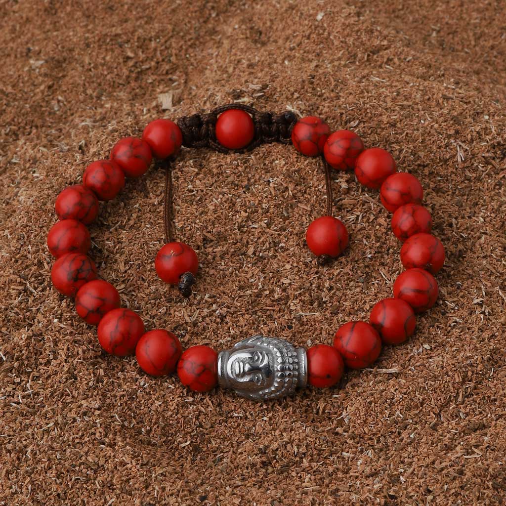 Fort Of Protection Red Turquoise Buddha Bracelet