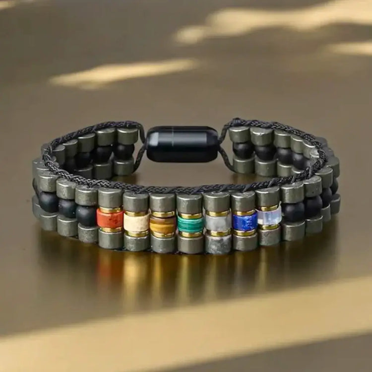 7 Chakra Pyrite Bracelet | Wealth & Energy Balance