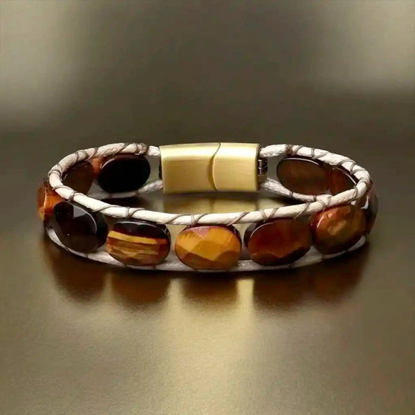 Good Luck Flat bead Tiger Eye Bracelet